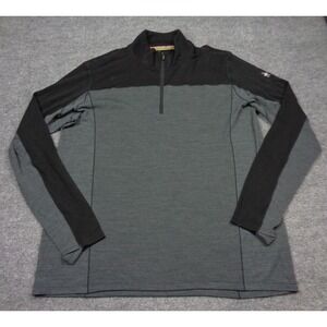 Smartwool 1/4 Zip Sweater Mens XL Black Gray Merino Sport 250 Wind Breaker